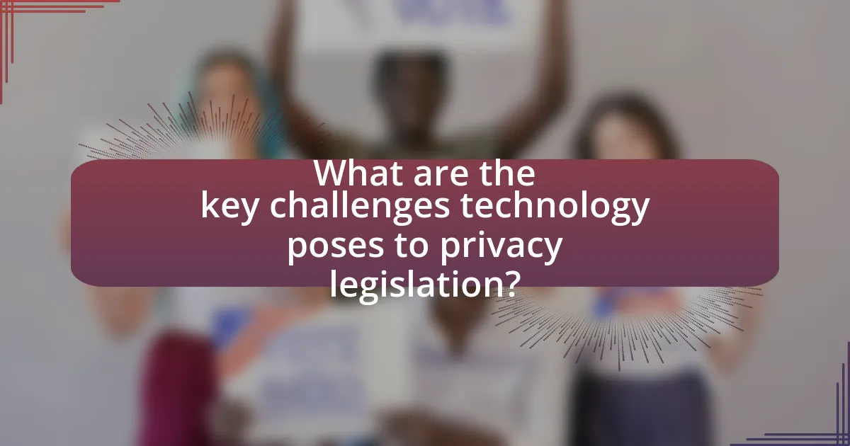 What are the key challenges technology poses to privacy legislation?