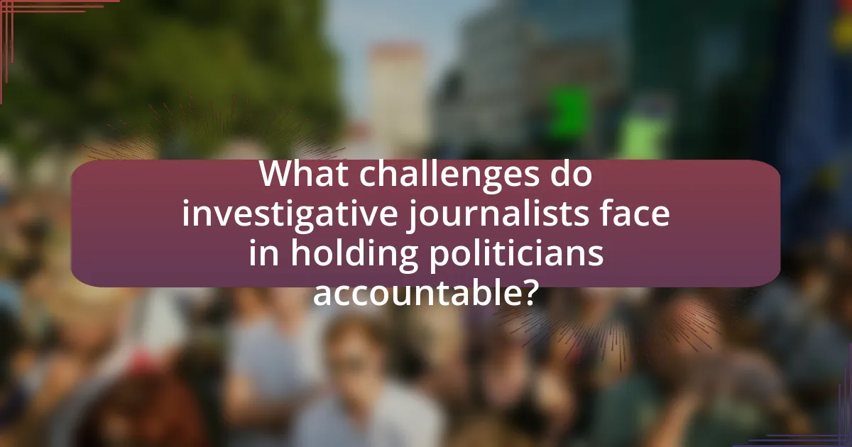 What challenges do investigative journalists face in holding politicians accountable?