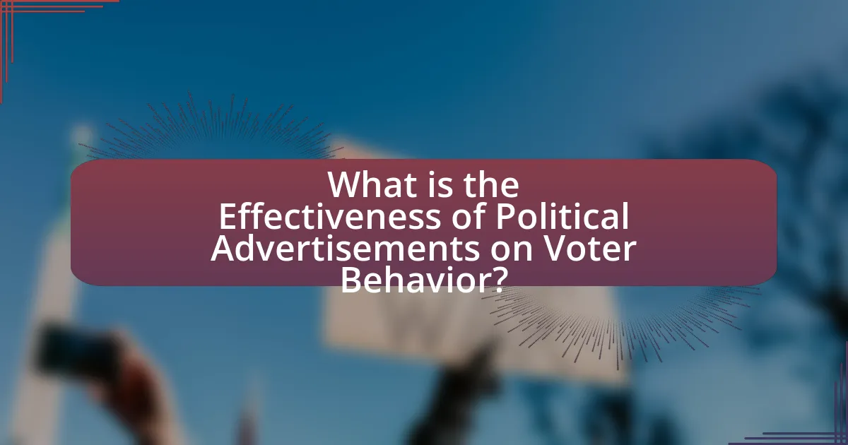 What is the Effectiveness of Political Advertisements on Voter Behavior?